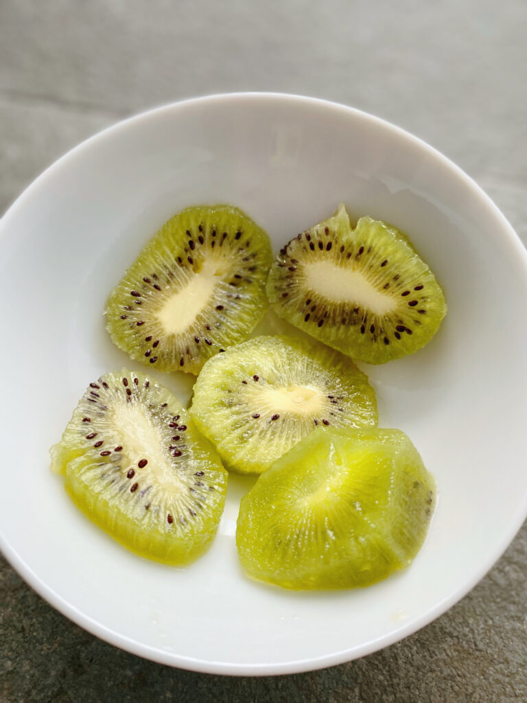 Green Kiwi Fruit in a Bowl